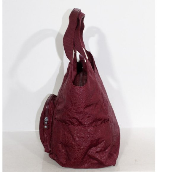 KIPLING Womens Shoulder Handbag Bag Large Burgundy Designer Shopping Hobo Luz - Picture 3 of 9